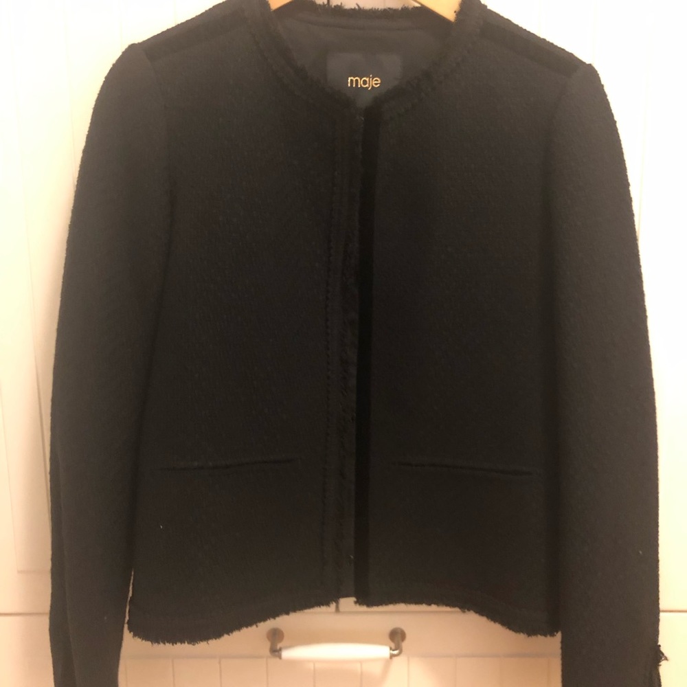 MAJE - Black Tweed Chanel style Blazer